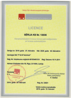 Kravu pārvadājumu licence